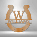 Custom Horseshoe Monogram Personalized Steel SignCustomly Gifts