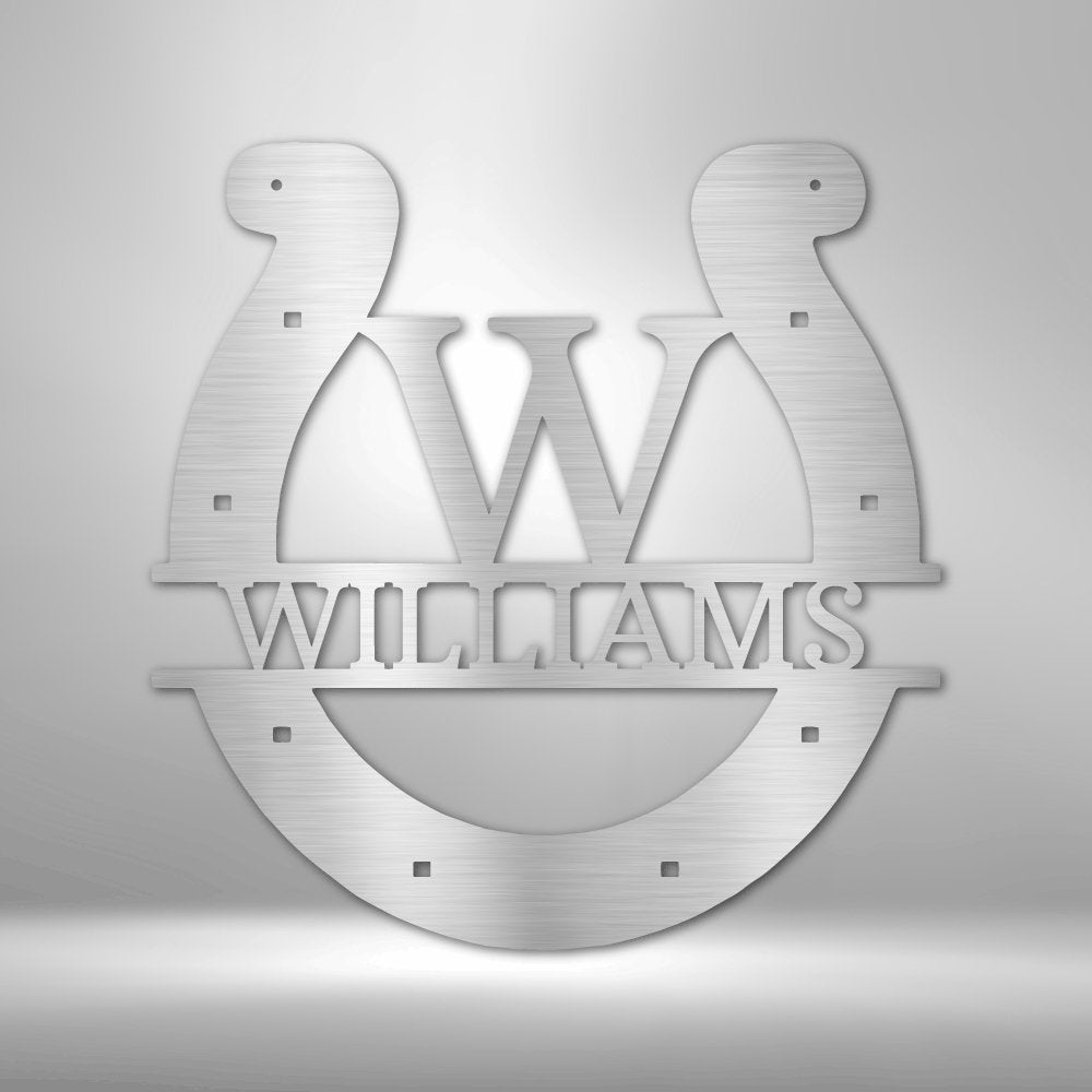 Custom Horseshoe Monogram Personalized Steel SignCustomly Gifts