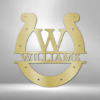 Custom Horseshoe Monogram Personalized Steel SignCustomly Gifts