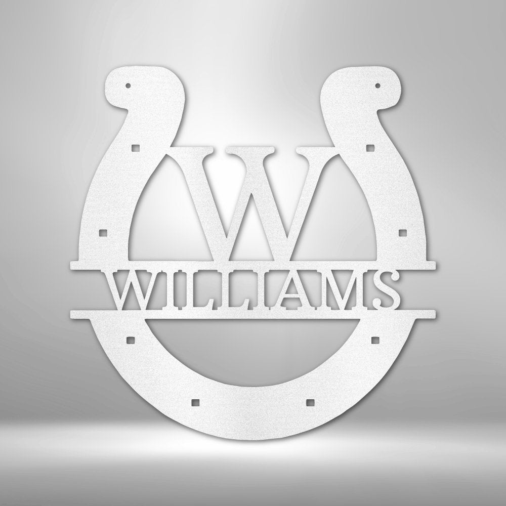 Custom Horseshoe Monogram Personalized Steel SignCustomly Gifts