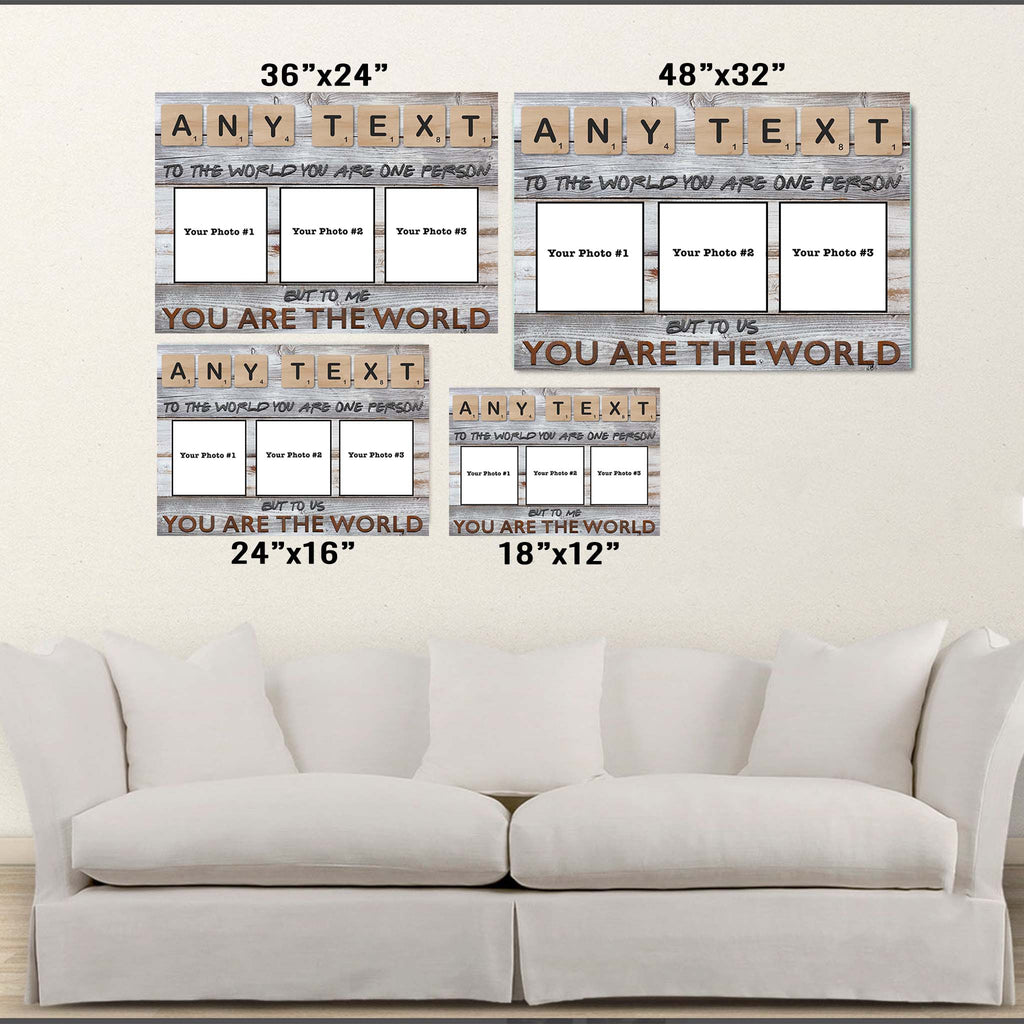 Custom Scrabble Tile You Are The World Personalized Photo CanvasCustomly Gifts