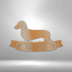 Dachshund Banner Personalized Name Steel SignCustomly Gifts