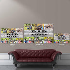 Dad Family Photo Collage With Custom Personalized Names & Text CanvasCustomly Gifts