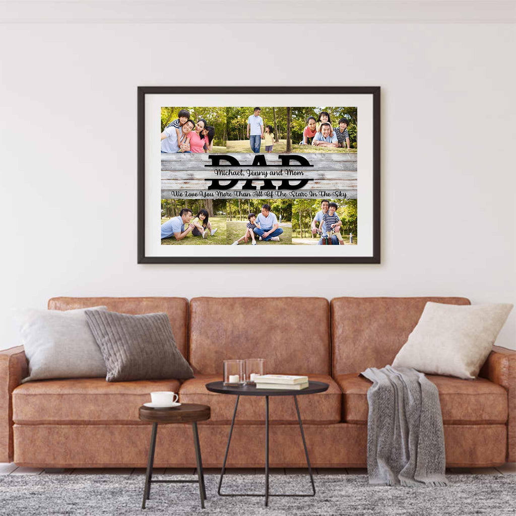 Dad Family Photo Collage With Custom Personalized Names & Text PosterCustomly Gifts