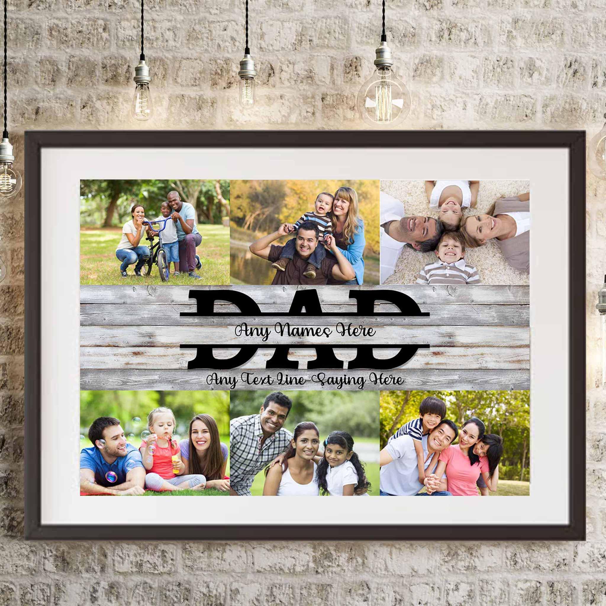 Dad Family Photo Collage With Custom Personalized Names & Text PosterCustomly Gifts