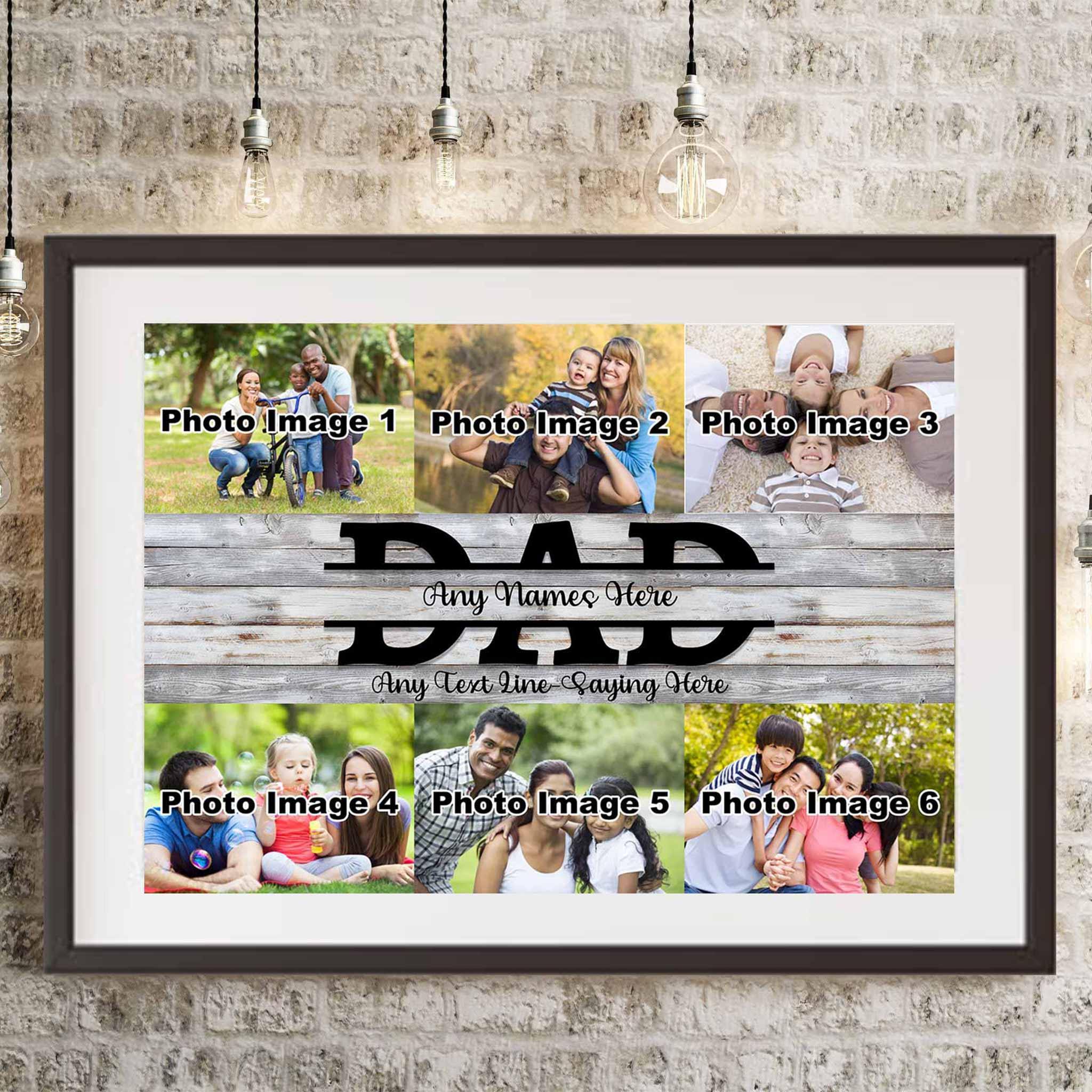 Dad Family Photo Collage With Custom Personalized Names & Text PosterCustomly Gifts