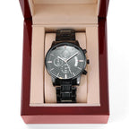 Dad First Friend Greatest Supporter Engraved Stainless Steel WatchCustomly Gifts