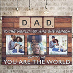Dad Scrabble You Are The World Dark Wood Personalized Photo CanvasCustomly Gifts