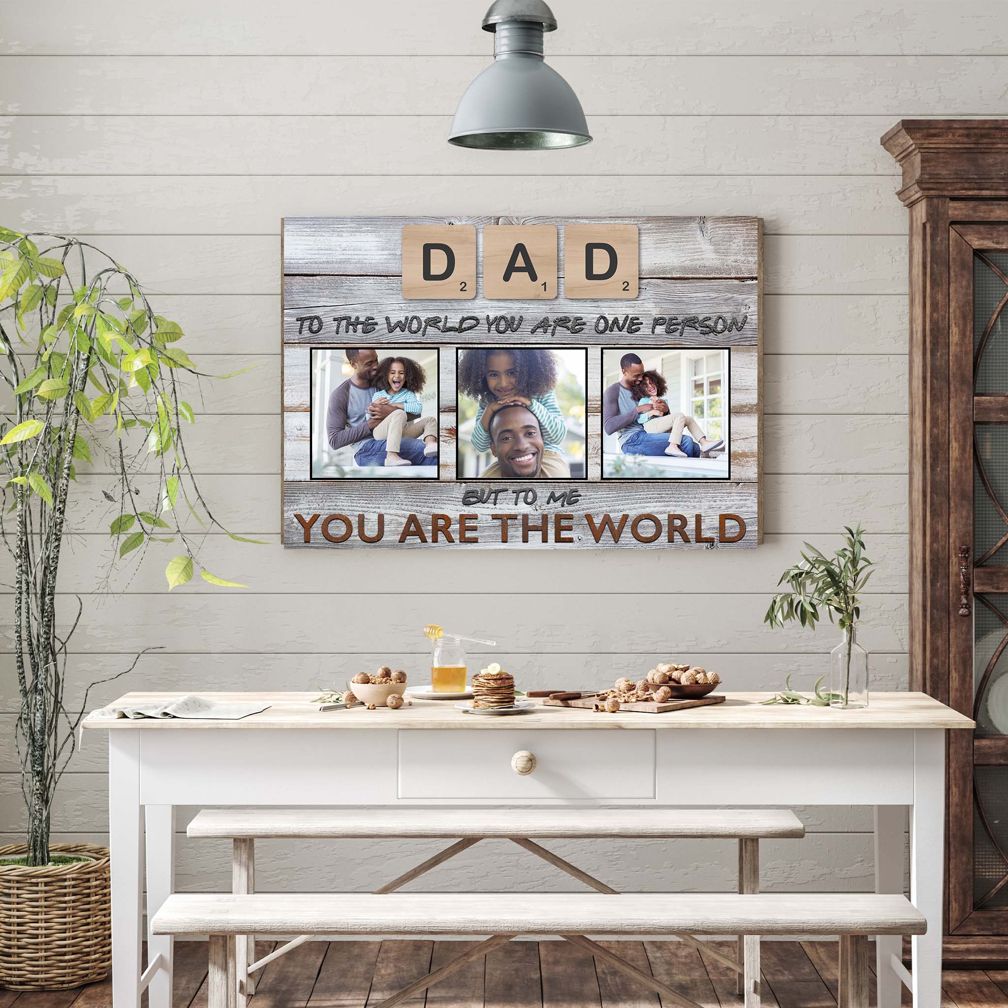 Dad Scrabble You Are The World Personalized Photo CanvasCustomly Gifts