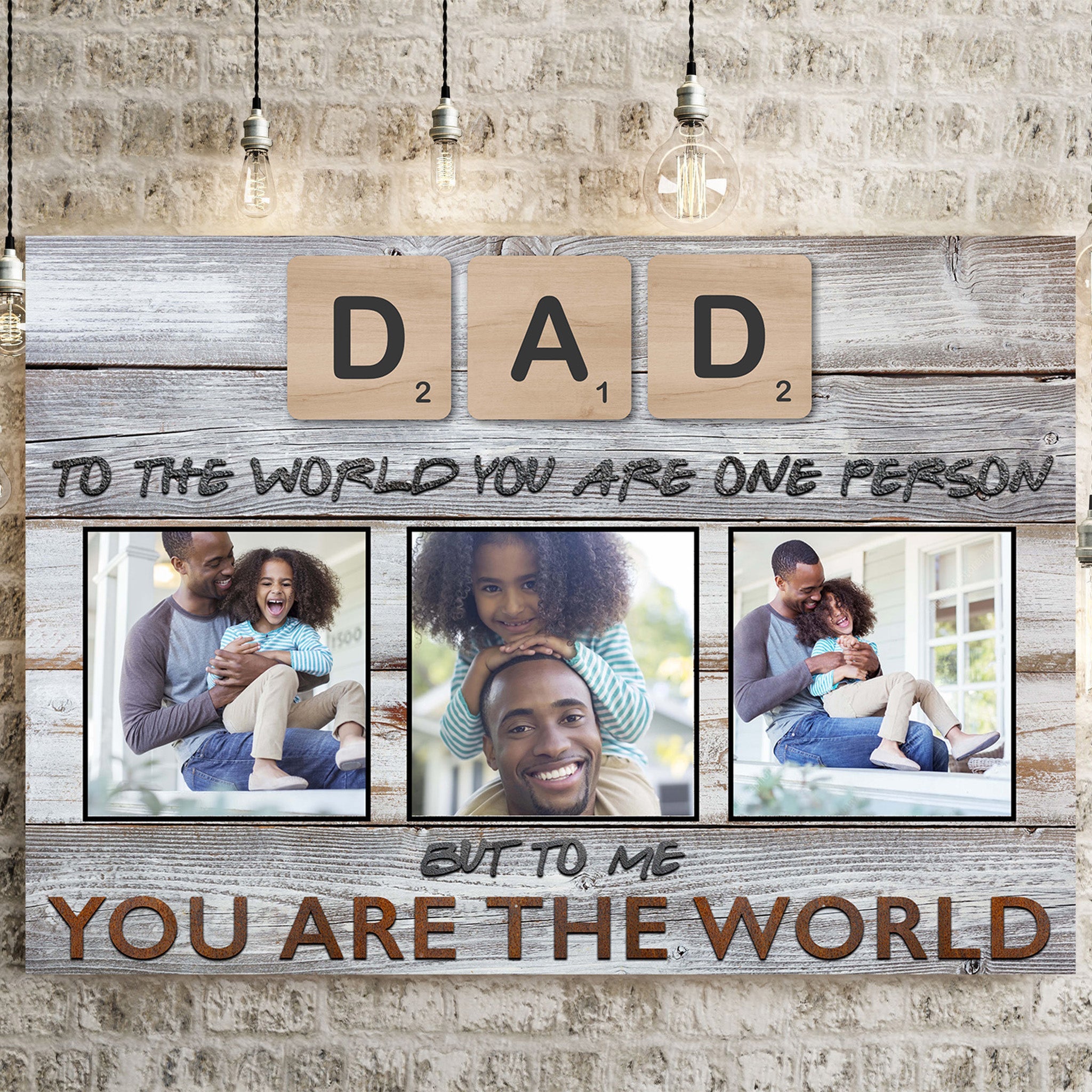 Dad Scrabble You Are The World Personalized Photo CanvasCustomly Gifts