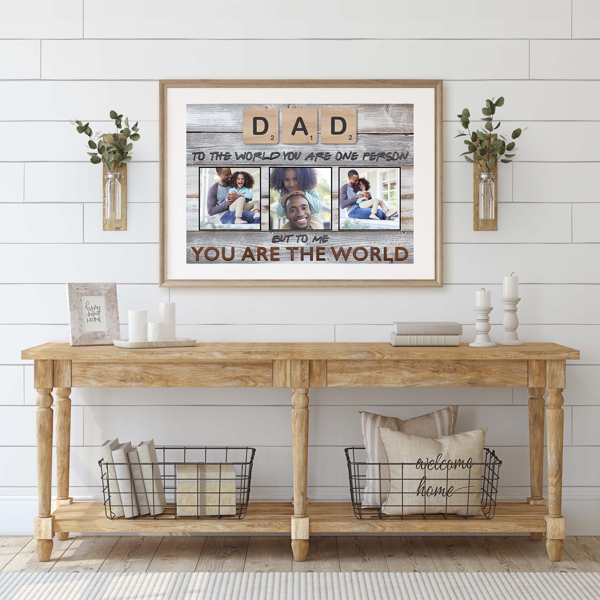 Dad Scrabble You Are The World Personalized Photo PosterCustomly Gifts