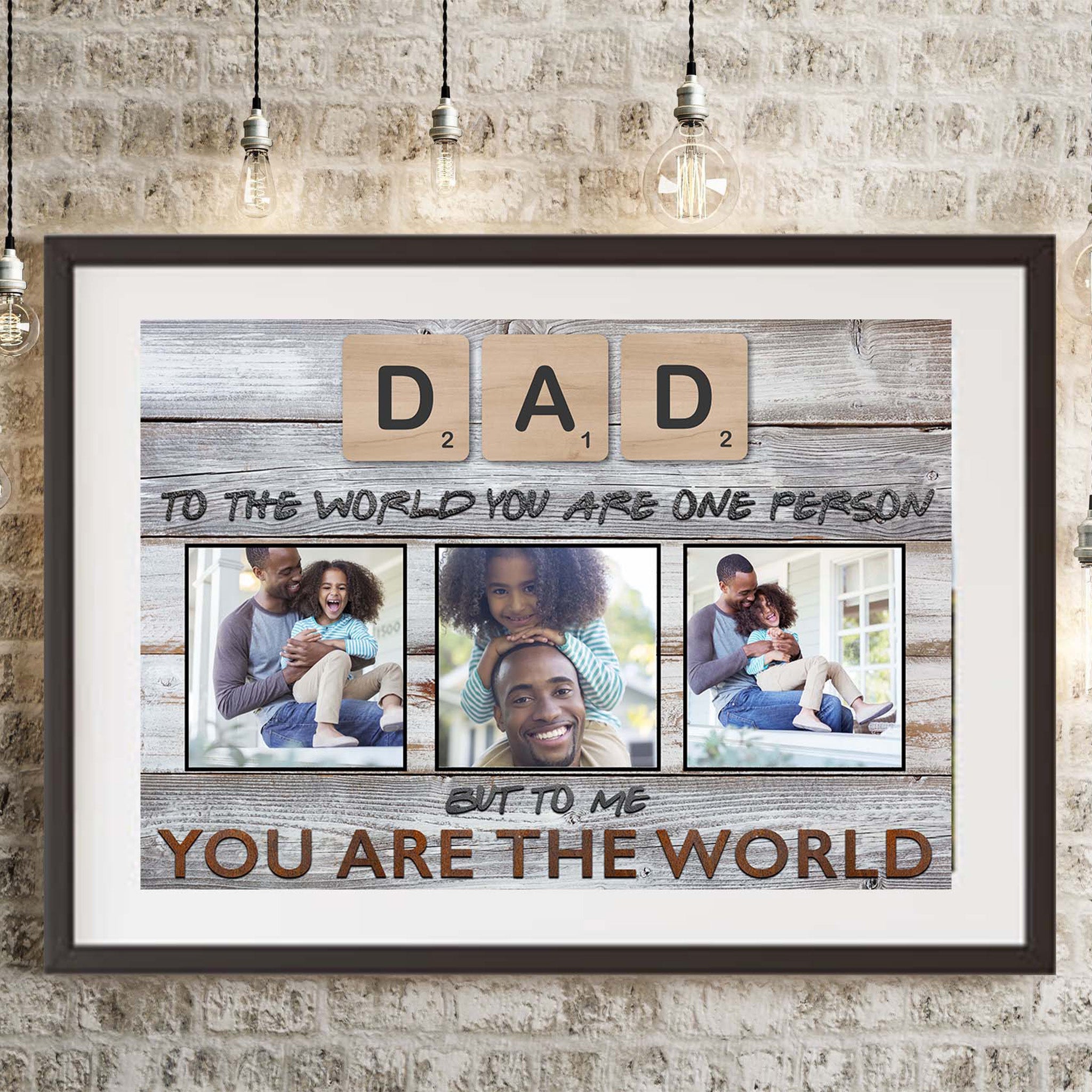 Dad Scrabble You Are The World Personalized Photo PosterCustomly Gifts