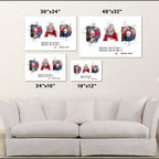 Dad Watercolor Photo Collage With Personalized Text Custom White CanvasCustomly Gifts