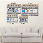 Daddy Scrabble You Are The World Personalized Photo CanvasCustomly Gifts
