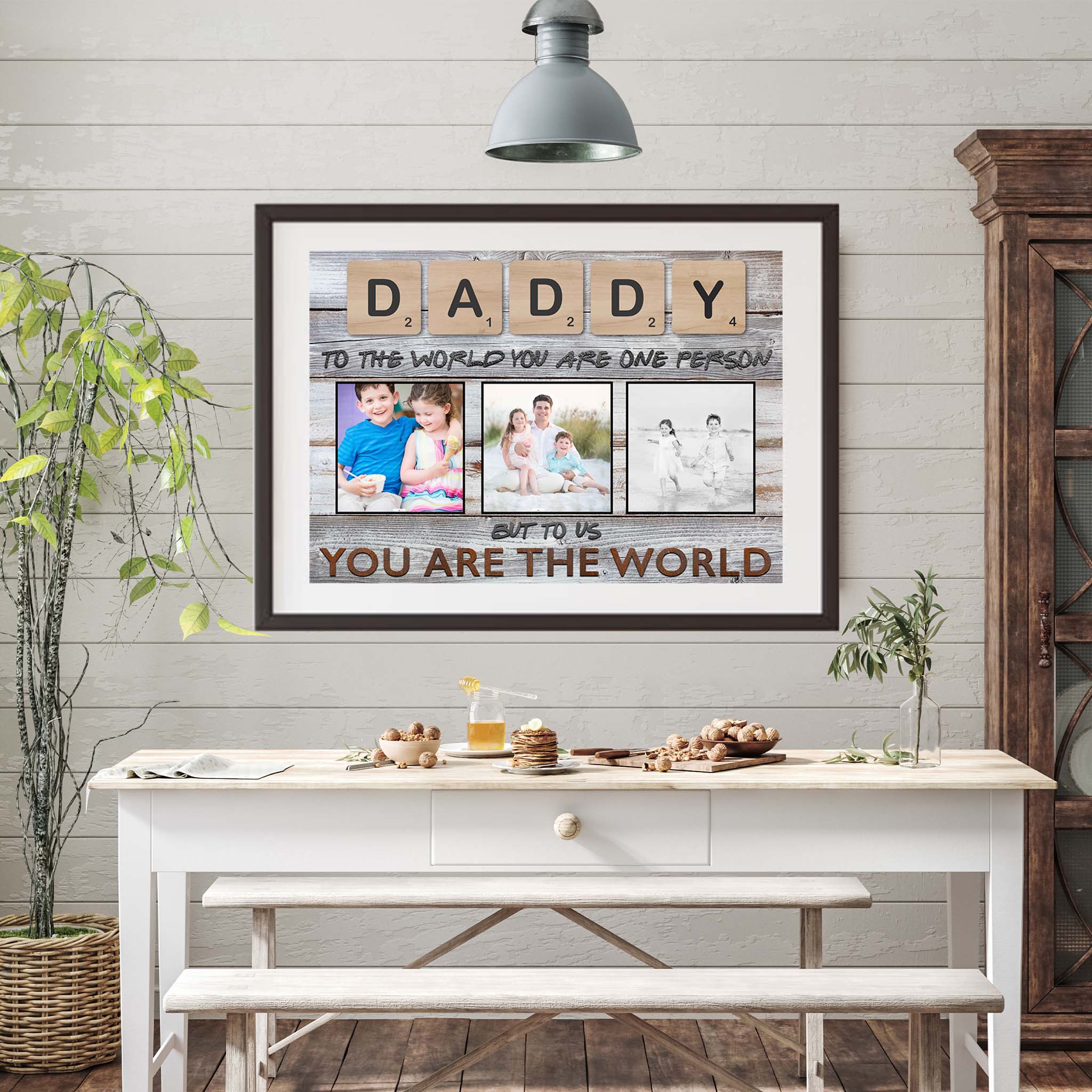 Daddy Scrabble You Are The World Personalized Photo PosterCustomly Gifts