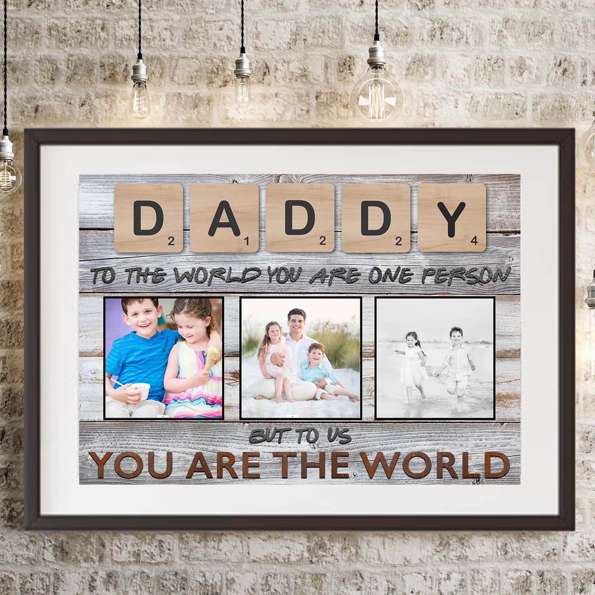 Daddy Scrabble You Are The World Personalized Photo PosterCustomly Gifts