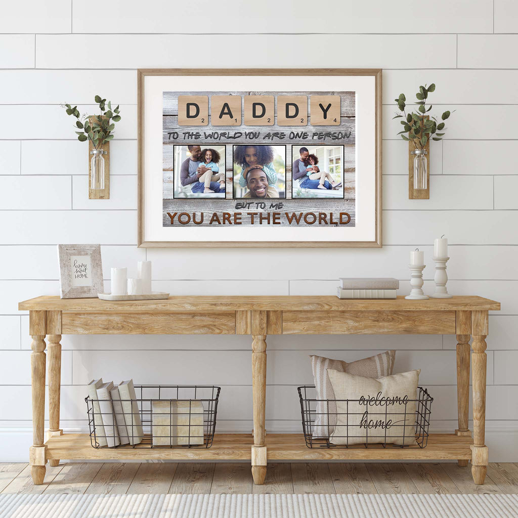 Daddy Scrabble You Are The World Personalized Photo PosterCustomly Gifts
