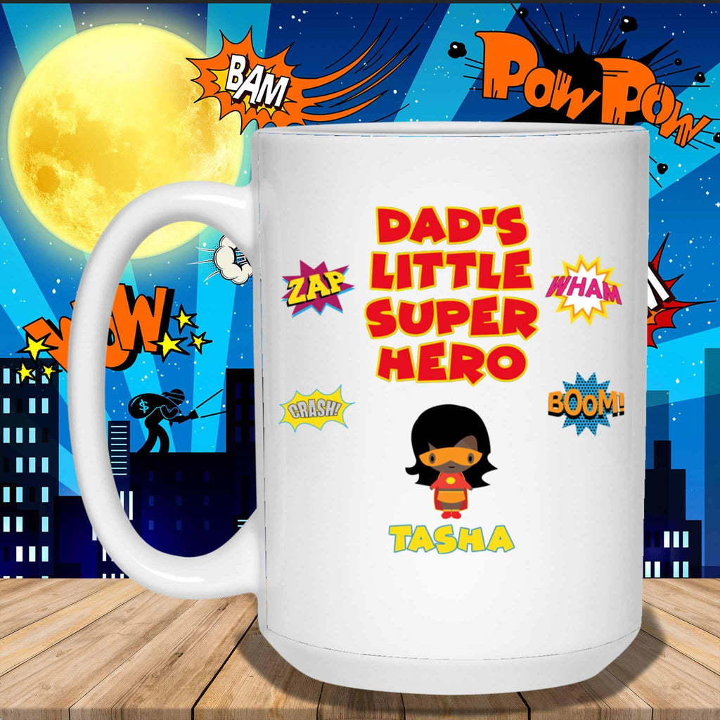 Dad's Little Super Heroes Custom Personalized Coffee MugCustomly Gifts