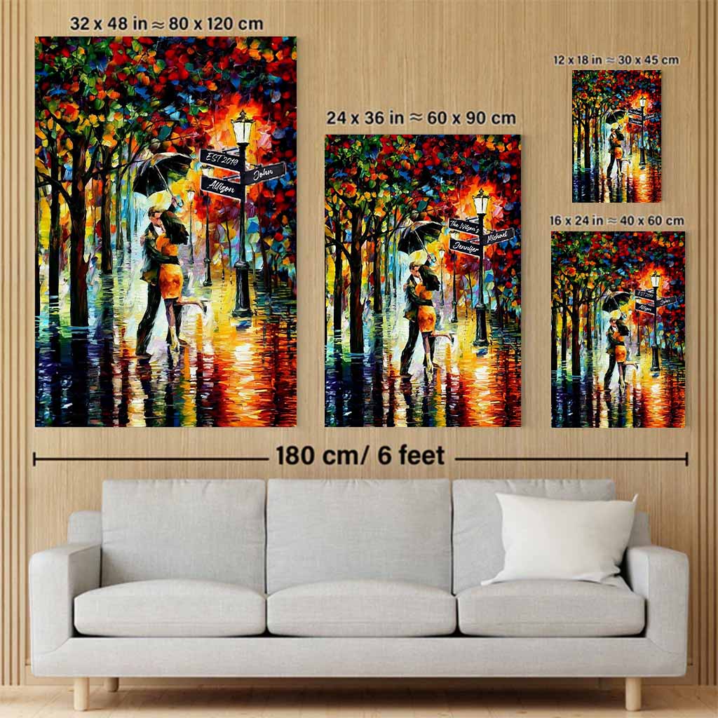 Dance Under The Rain Personalized Street Signs Impressionist Style PosterCustomly Gifts