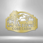 Deer Family Personalized Name Text Steel SignCustomly Gifts