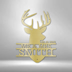 Deer Head Personalized Name Text Steel SignCustomly Gifts