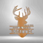 Deer Head Personalized Name Text Steel SignCustomly Gifts