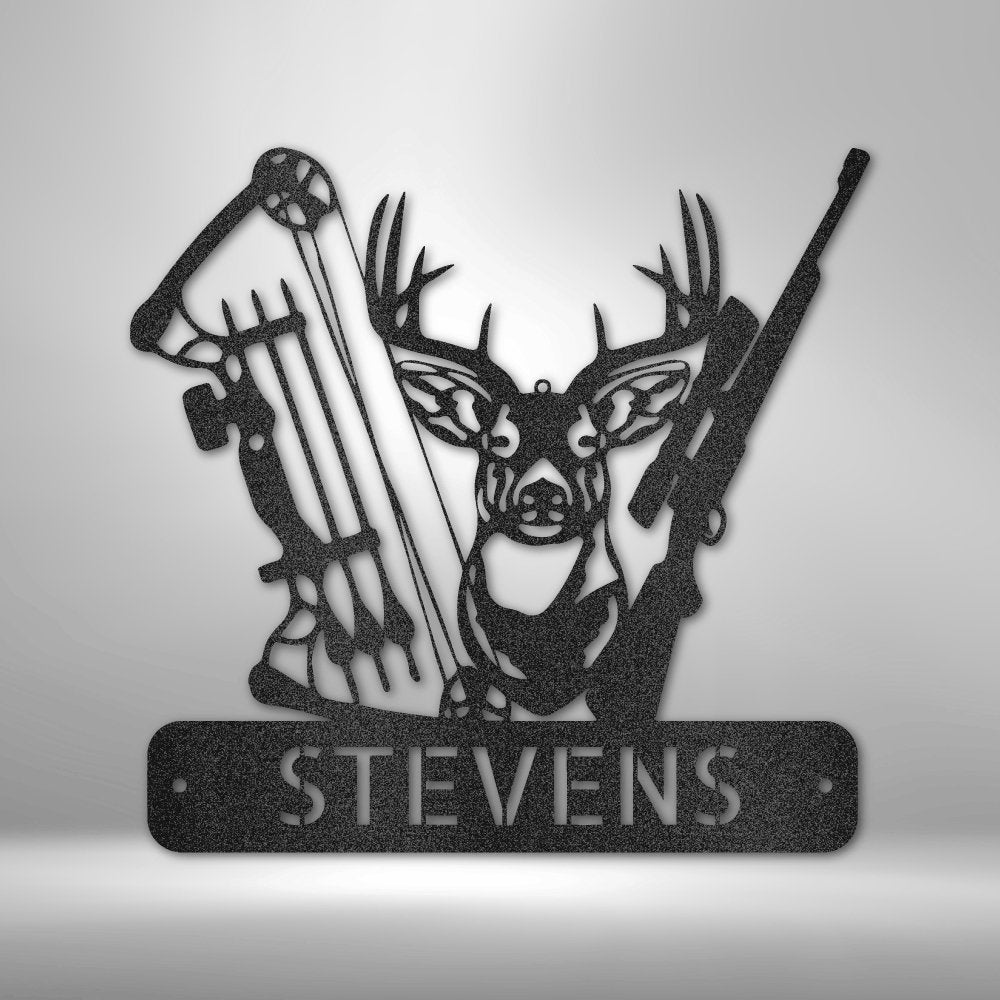 Deer Hunter Personalized Name Text Steel SignCustomly Gifts