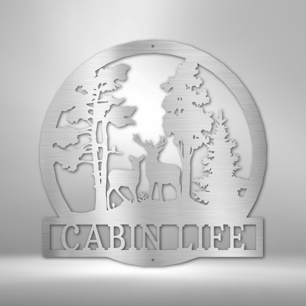 Deer in the Woods Personalized Name Text Steel SignCustomly Gifts