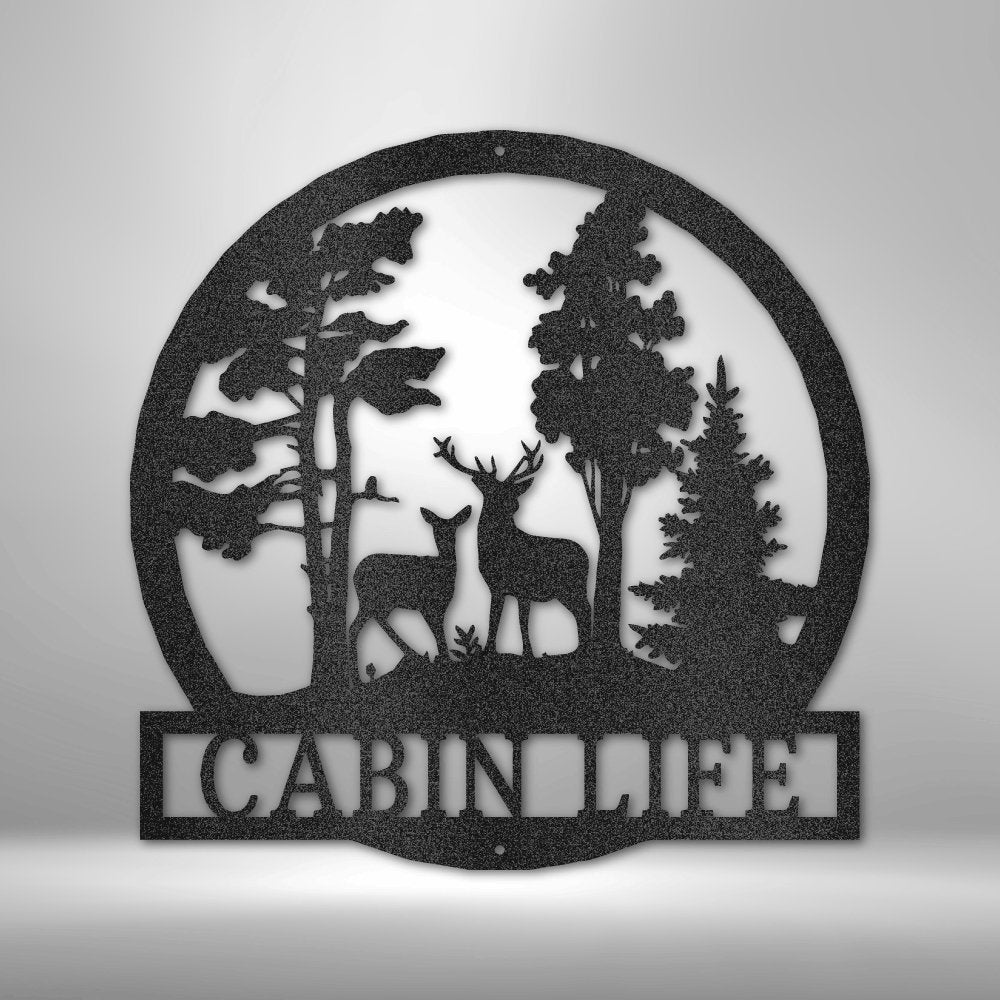 Deer in the Woods Personalized Name Text Steel SignCustomly Gifts