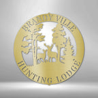 Deer Scene Personalized Name Text Steel SignCustomly Gifts