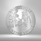 Deer Scene Personalized Name Text Steel SignCustomly Gifts