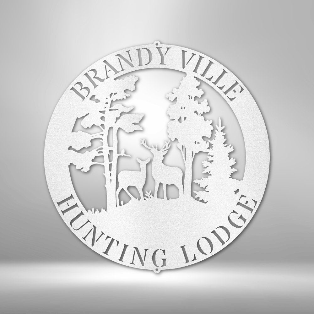 Deer Scene Personalized Name Text Steel SignCustomly Gifts