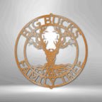 Deer Skull and Tree Personalized Name Text Steel SignCustomly Gifts