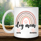 Dog Mom Rose Blush Rainbow Custom Personalized Coffee MugCustomly Gifts
