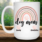 Dog Mom Rose Blush Rainbow Custom Personalized Coffee MugCustomly Gifts