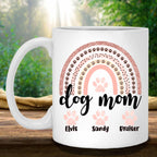 Dog Mom Rose Blush Rainbow Custom Personalized Coffee MugCustomly Gifts