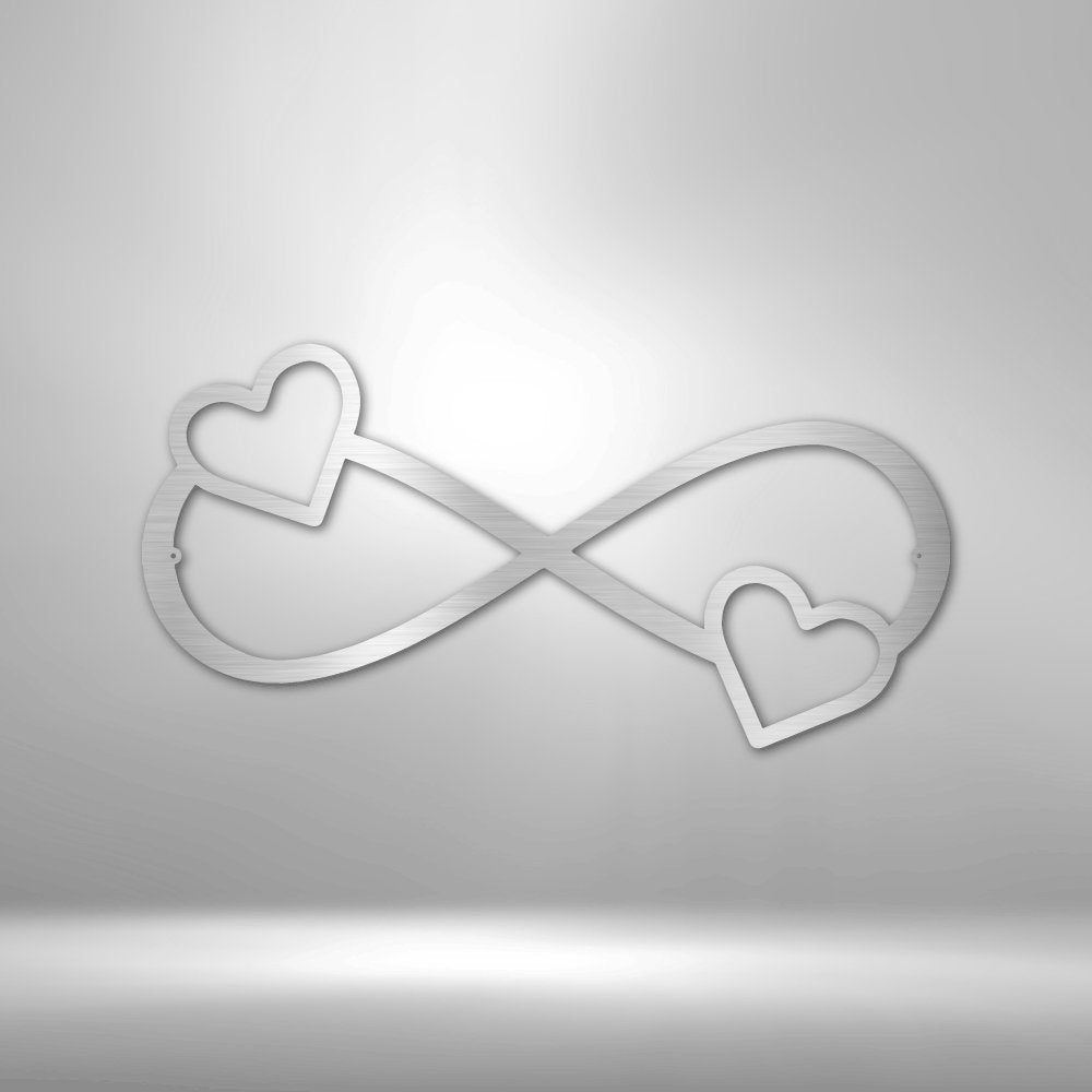 Double Heart Infinity - Steel SignCustomly Gifts