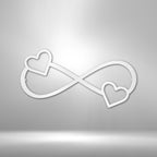 Double Heart Infinity - Steel SignCustomly Gifts