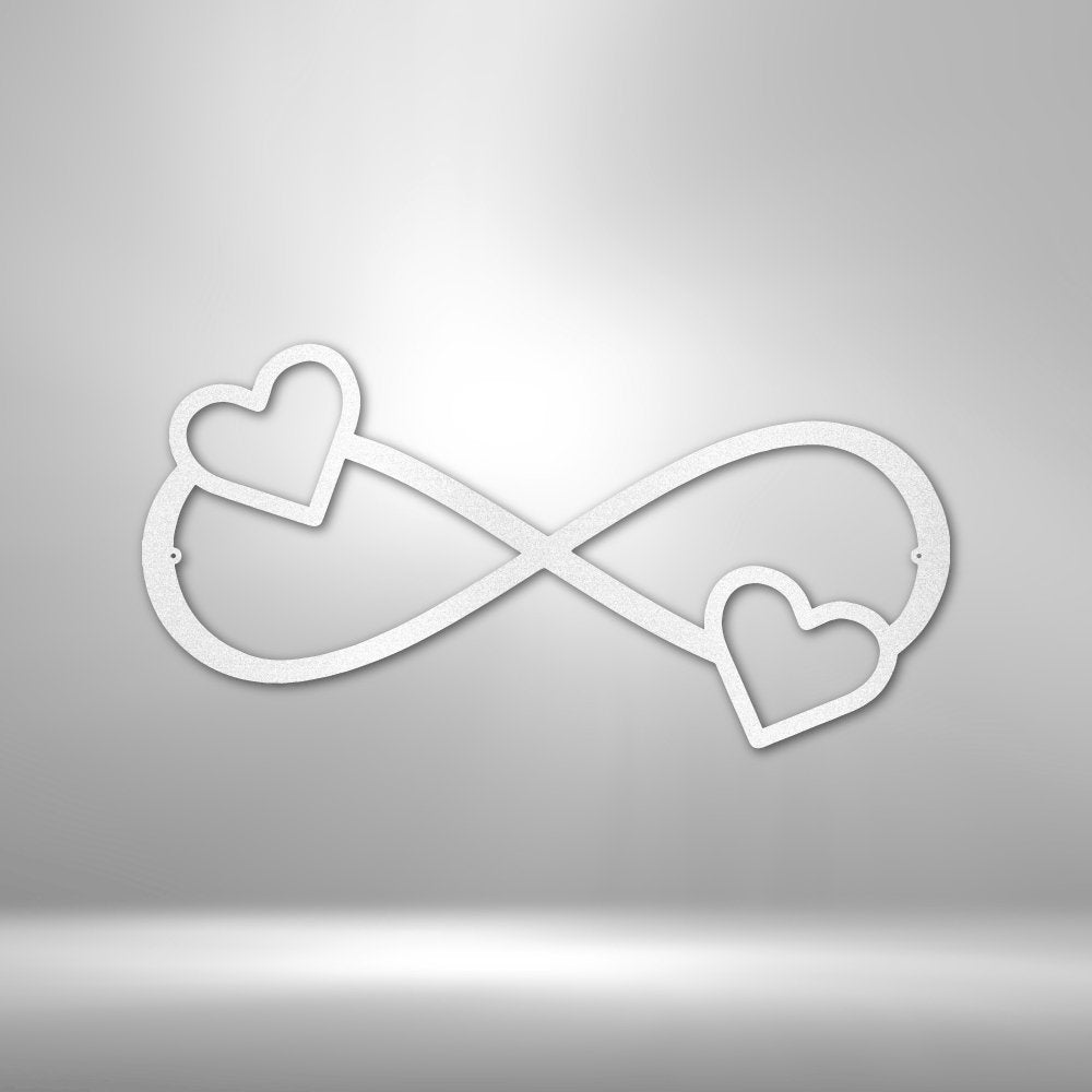 Double Heart Infinity - Steel SignCustomly Gifts