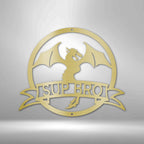 Dragon Banner Personalized Name Text Steel SignCustomly Gifts
