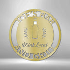 Drink Local Personalized Name Text Steel SignCustomly Gifts