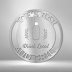 Drink Local Personalized Name Text Steel SignCustomly Gifts