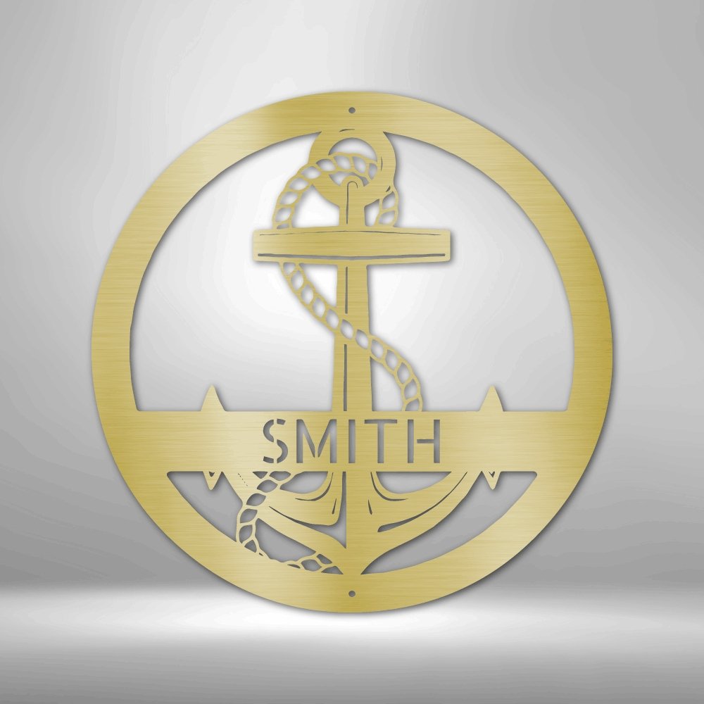 Elaborate Anchor Personalized Name Text Steel SignCustomly Gifts