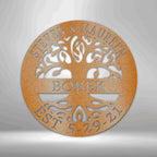 Elaborate Tree Of Life Personalized Names Text Steel SignCustomly Gifts