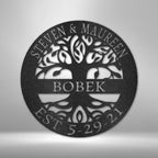 Elaborate Tree Of Life Personalized Names Text Steel SignCustomly Gifts