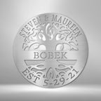 Elaborate Tree Of Life Personalized Names Text Steel SignCustomly Gifts