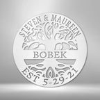 Elaborate Tree Of Life Personalized Names Text Steel SignCustomly Gifts