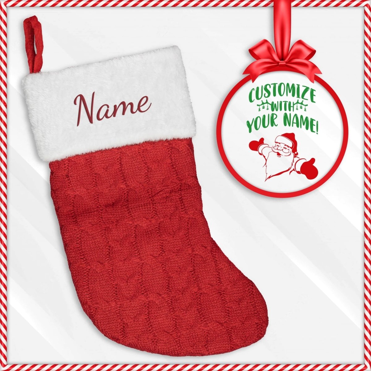Embroidered Personalized Name Christmas StockingCustomly Gifts