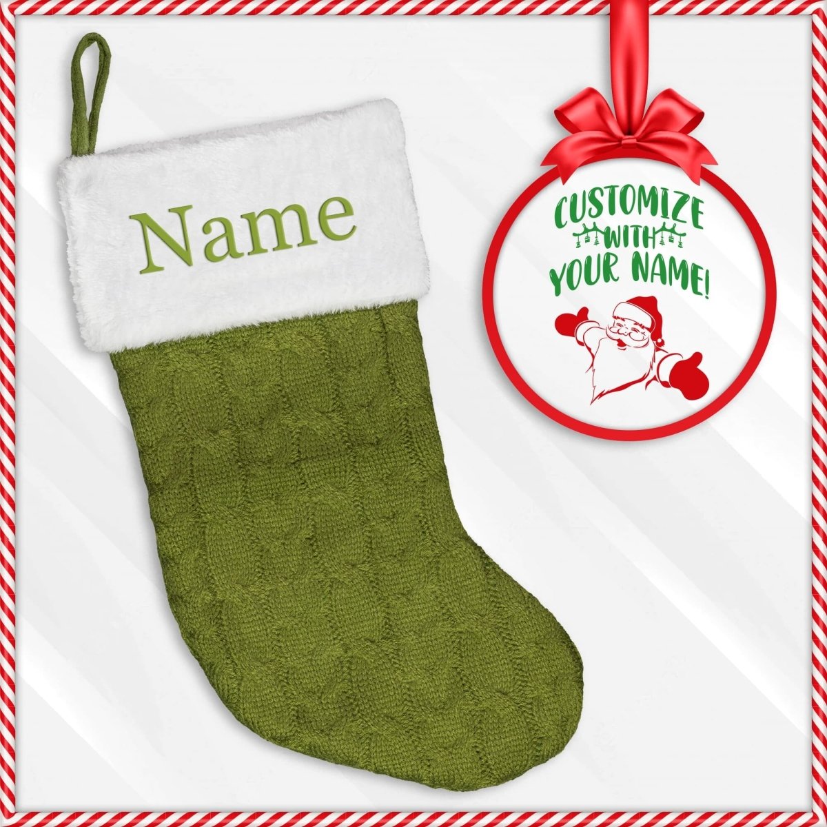 Embroidered Personalized Name Christmas StockingCustomly Gifts