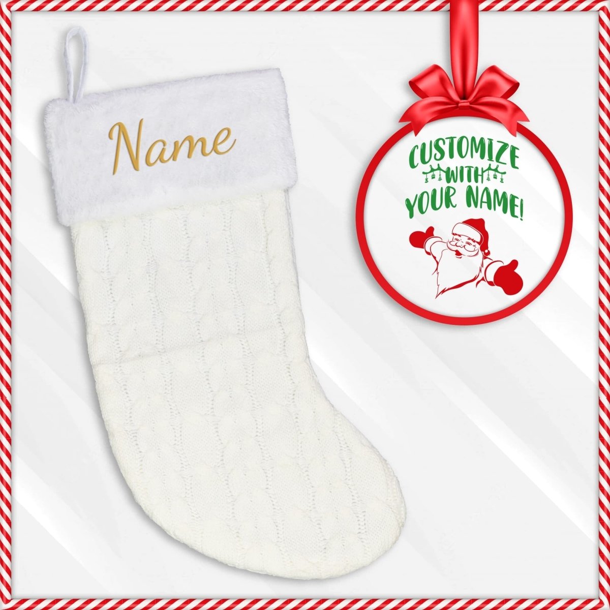 Embroidered Personalized Name Christmas StockingCustomly Gifts